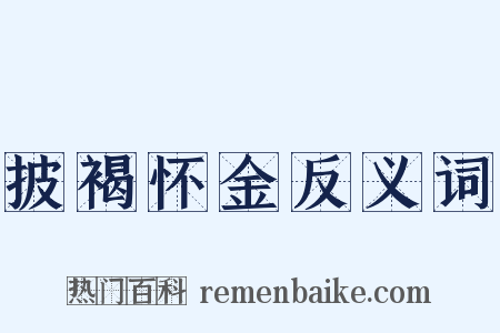 披褐怀金反义词是什么意思的图片